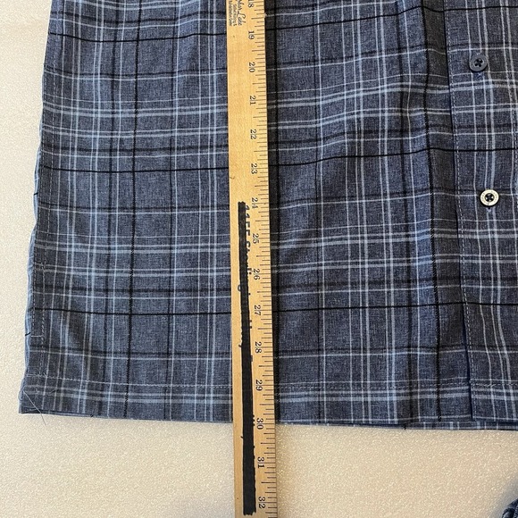 Haggar Clothing Men's Short Sleeve Blue Polo Button Up Pointed Collar Vintage - Picture 3 of 6